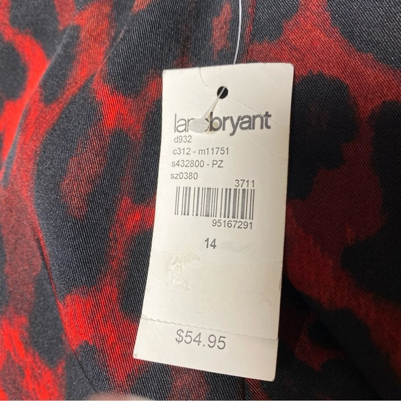 Lane bryant red leopard print Lined skirt - SIZE 14 - NWT - Picture 5 of 5